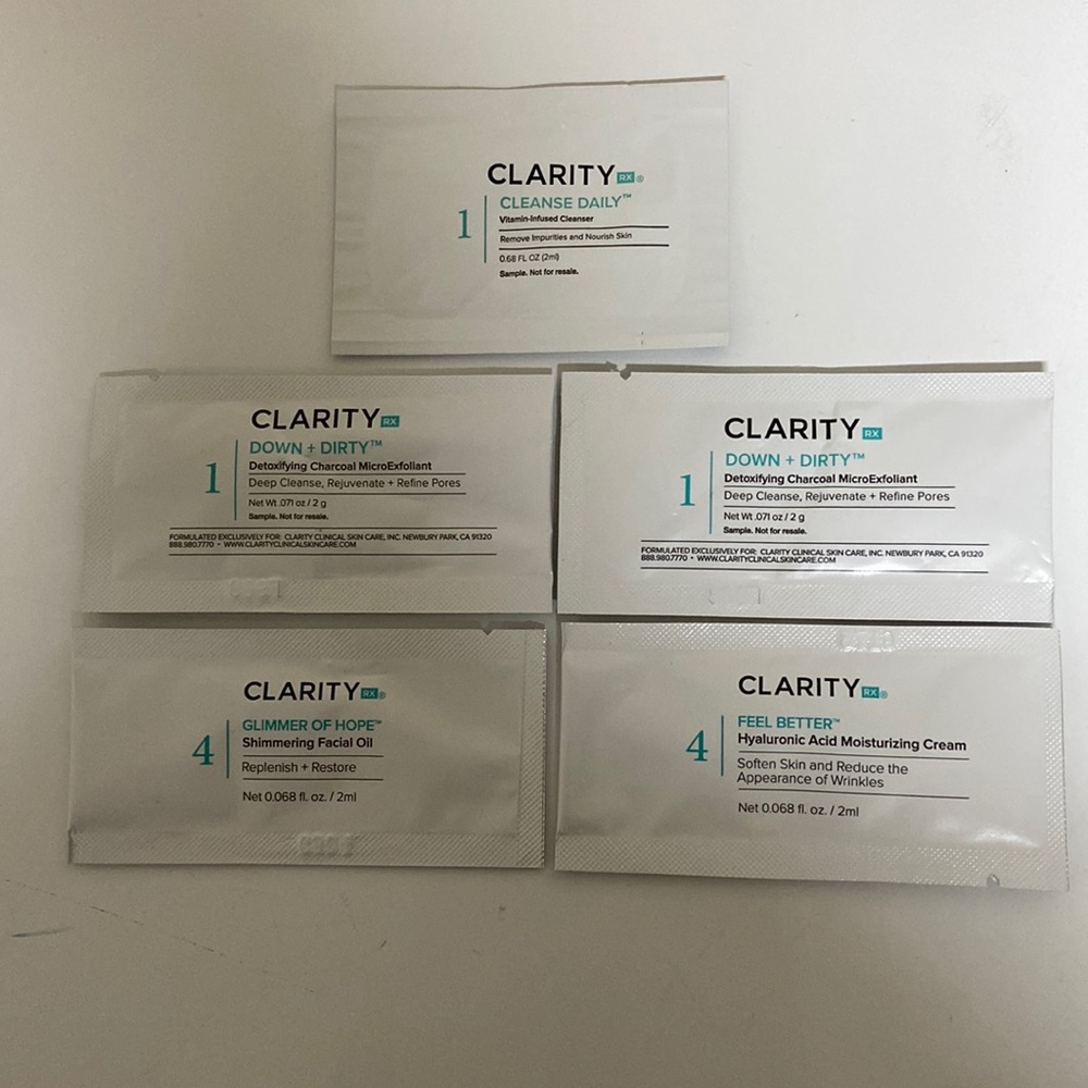 Clarity Rx Skincare Samples 5 piece pack
